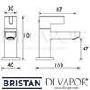 Bristan Clio Basin Taps Dimensions